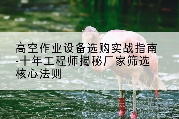 广元剪叉式升降机厂家-高空作业设备选购实战指南-十年工程师揭秘厂家筛选核心法则